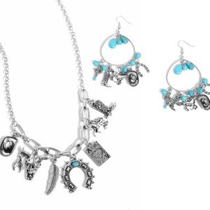 Western Charms Necklace & Earrings Set